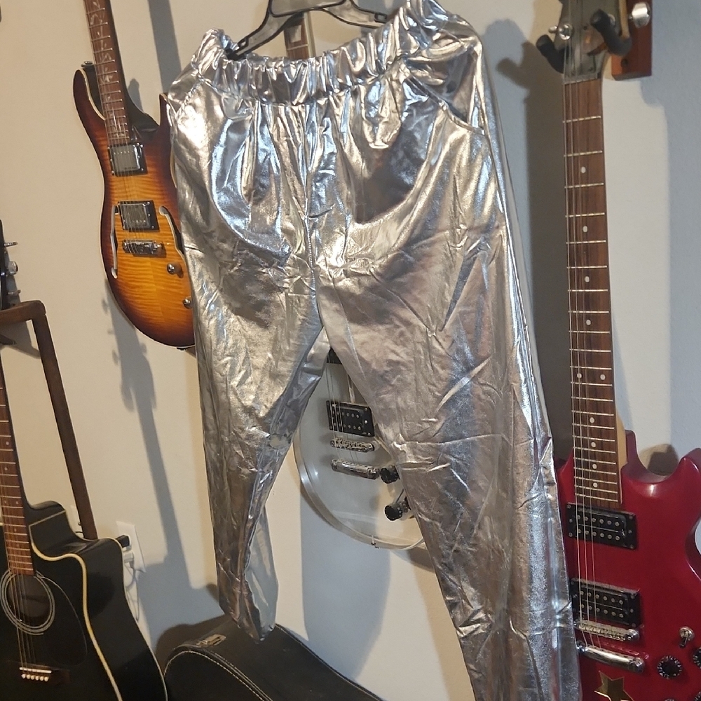 Silver Metallic Women's Pants